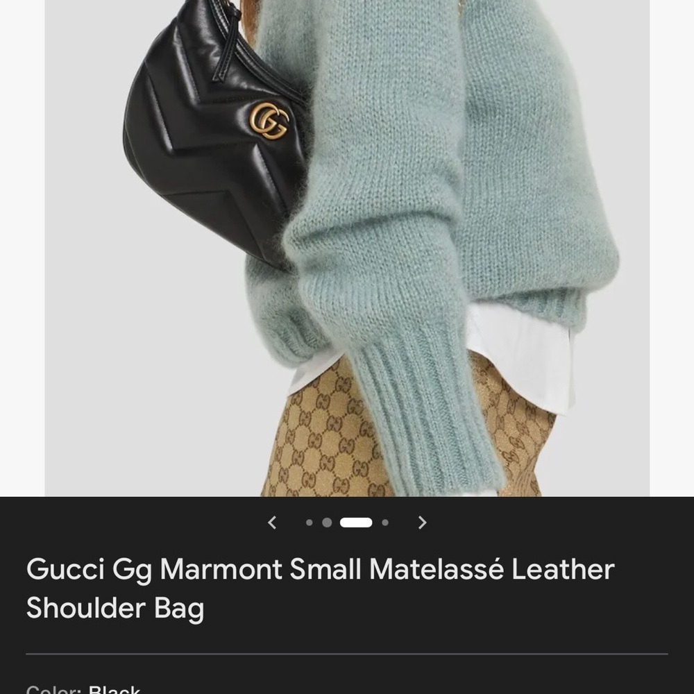 Gucci Black Quilted Shoulder Bag with Gold Logo - Picture 3 of 12